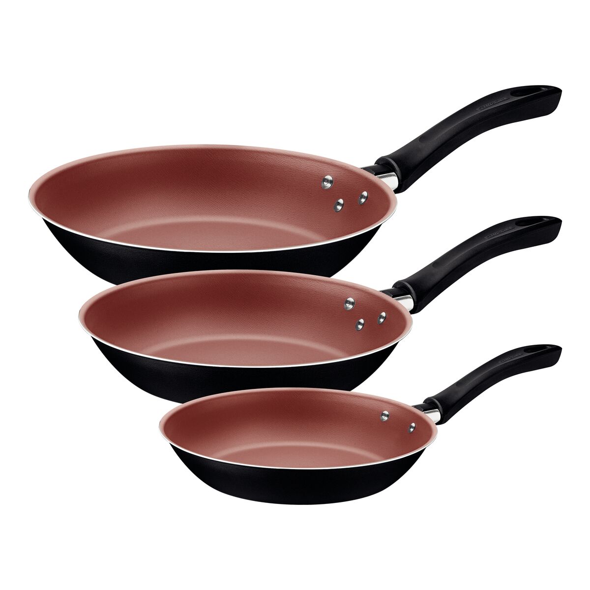 Jogo de Frigideiras Tramontina Linz com Revestimento Interno em Antiaderente Starflon Max e Externo de Poliéster Preto 03 Peças