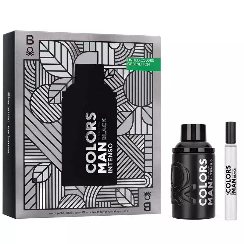 United Colors Man Black Intenso Benetton Coffret Kit - Perfume Masculino EDP 100ml + Travel Size - Kit