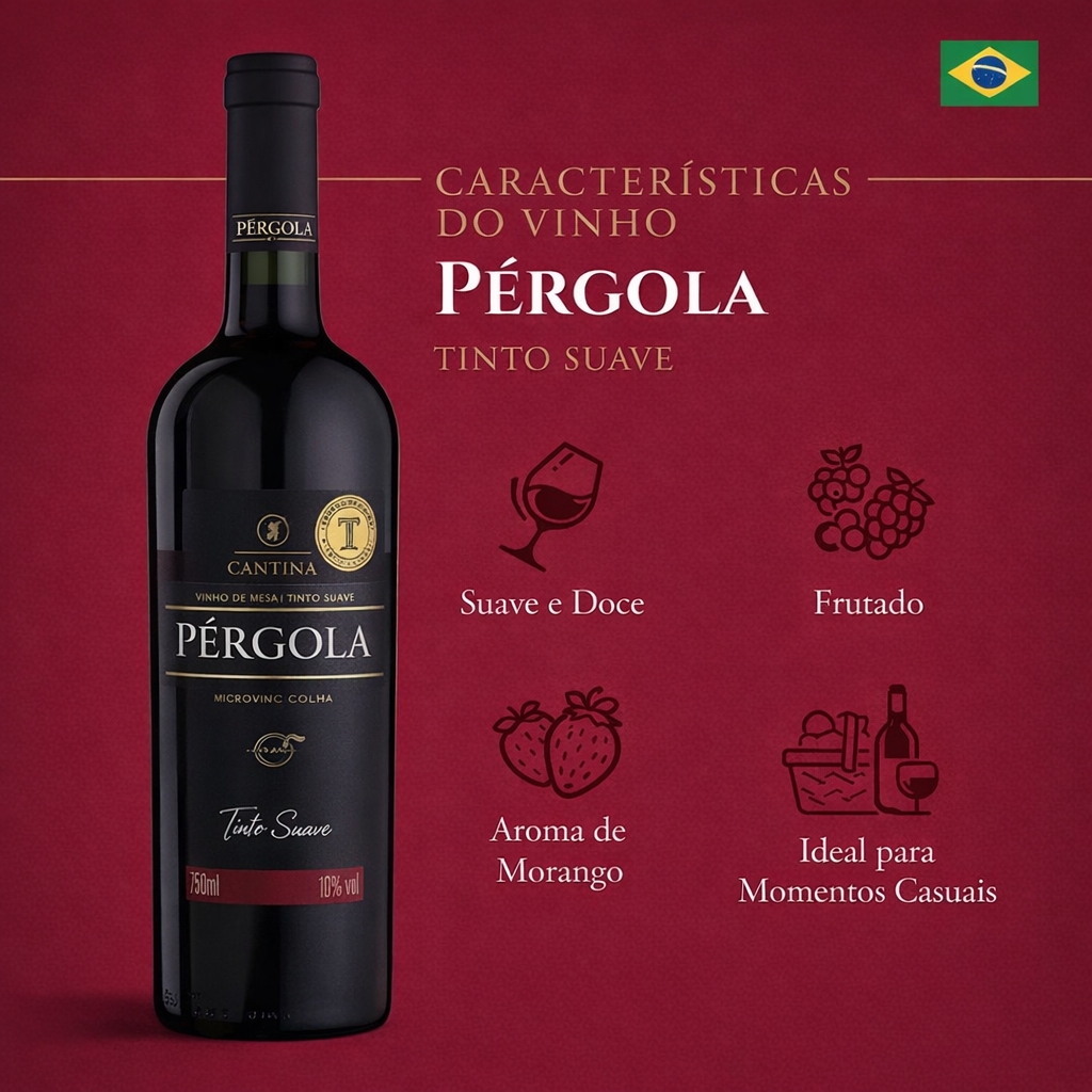 Vinho Pérgola Tinto Suave 750 ml