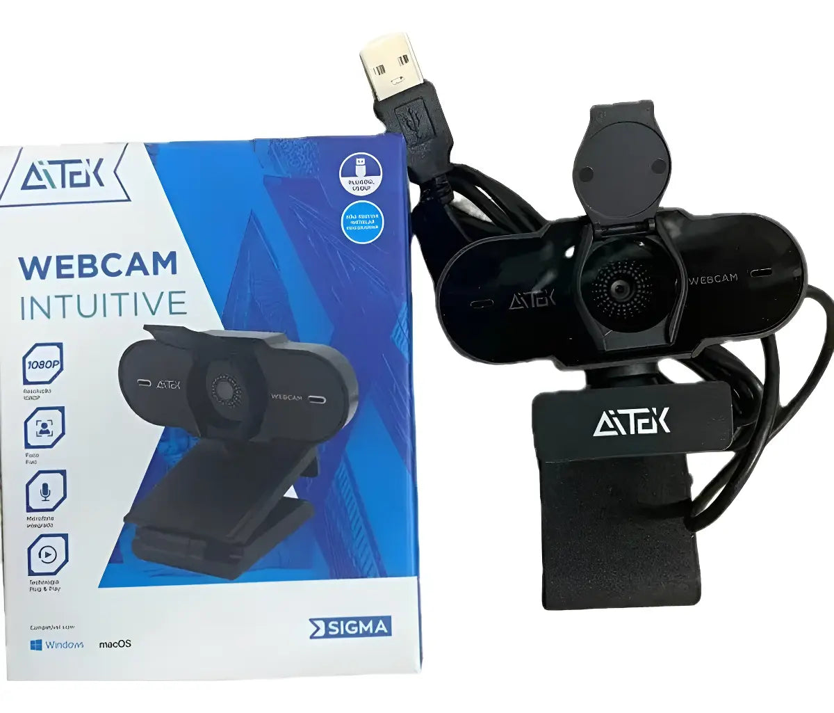 Webcam Full Hd 720p Aitek Sigma-w410 Microfone Integrado
