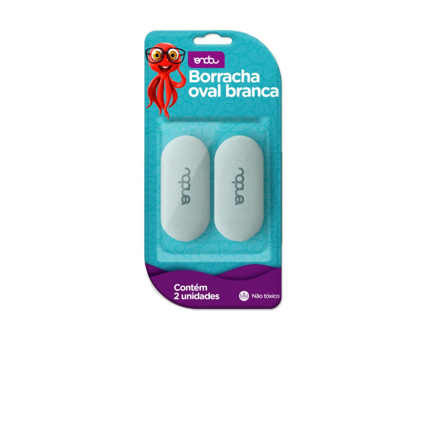 Borracha oval branca c/ 2 und