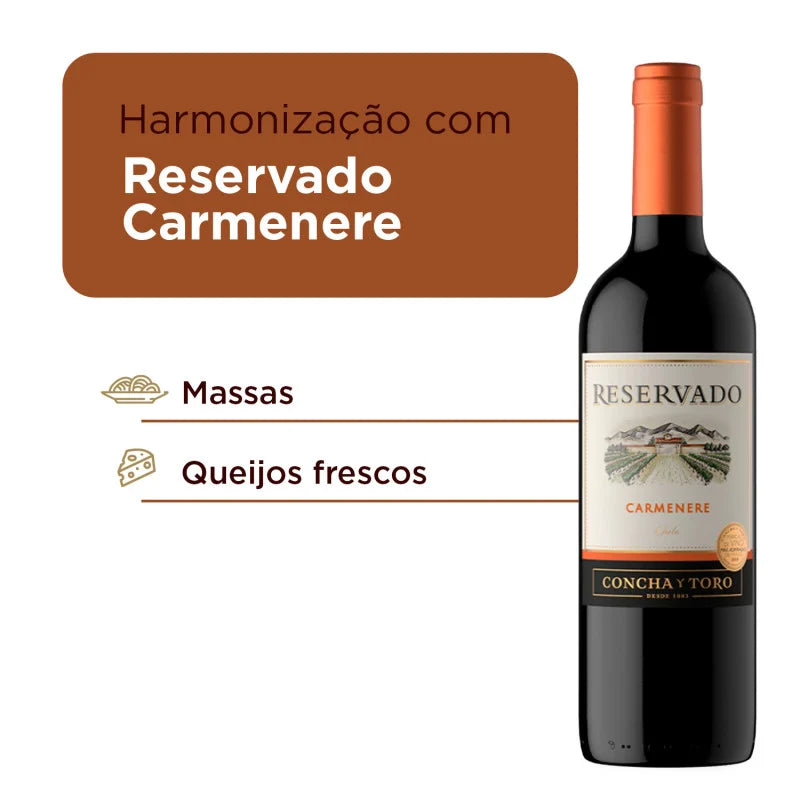 Concha y Toro Vinho Tinto Chileno Reservado Carmenere 750 ml
