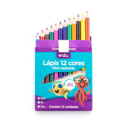 Lapis 12 cores mini redondo