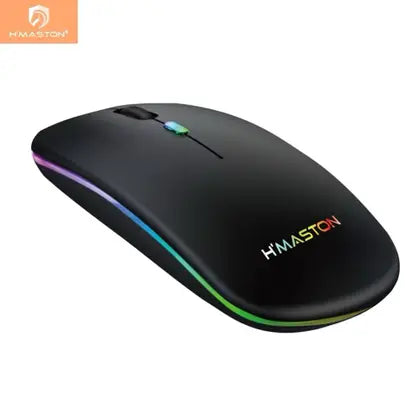 Mouse Recarregável Wireless Silencioso RGB E-1200 Preto