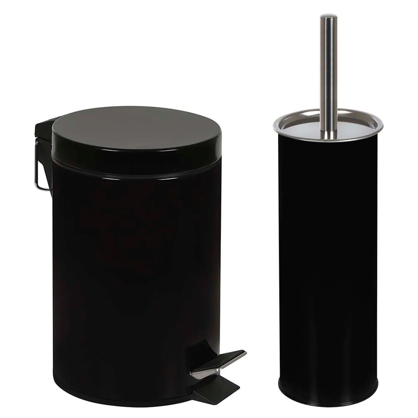 Conjunto Ágata Lixeira 3 Litros e Escova Higiênica Preto