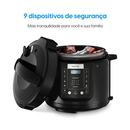 Panela de Pressão Elétrica Digital - 5L 14 Funções 9 Dispositivos de Segurança 900W 220V