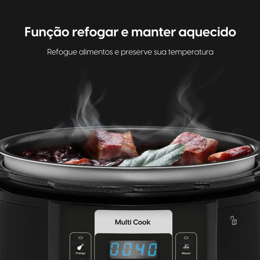 Panela de Pressão Elétrica Digital - 5L 14 Funções 9 Dispositivos de Segurança 900W 220V