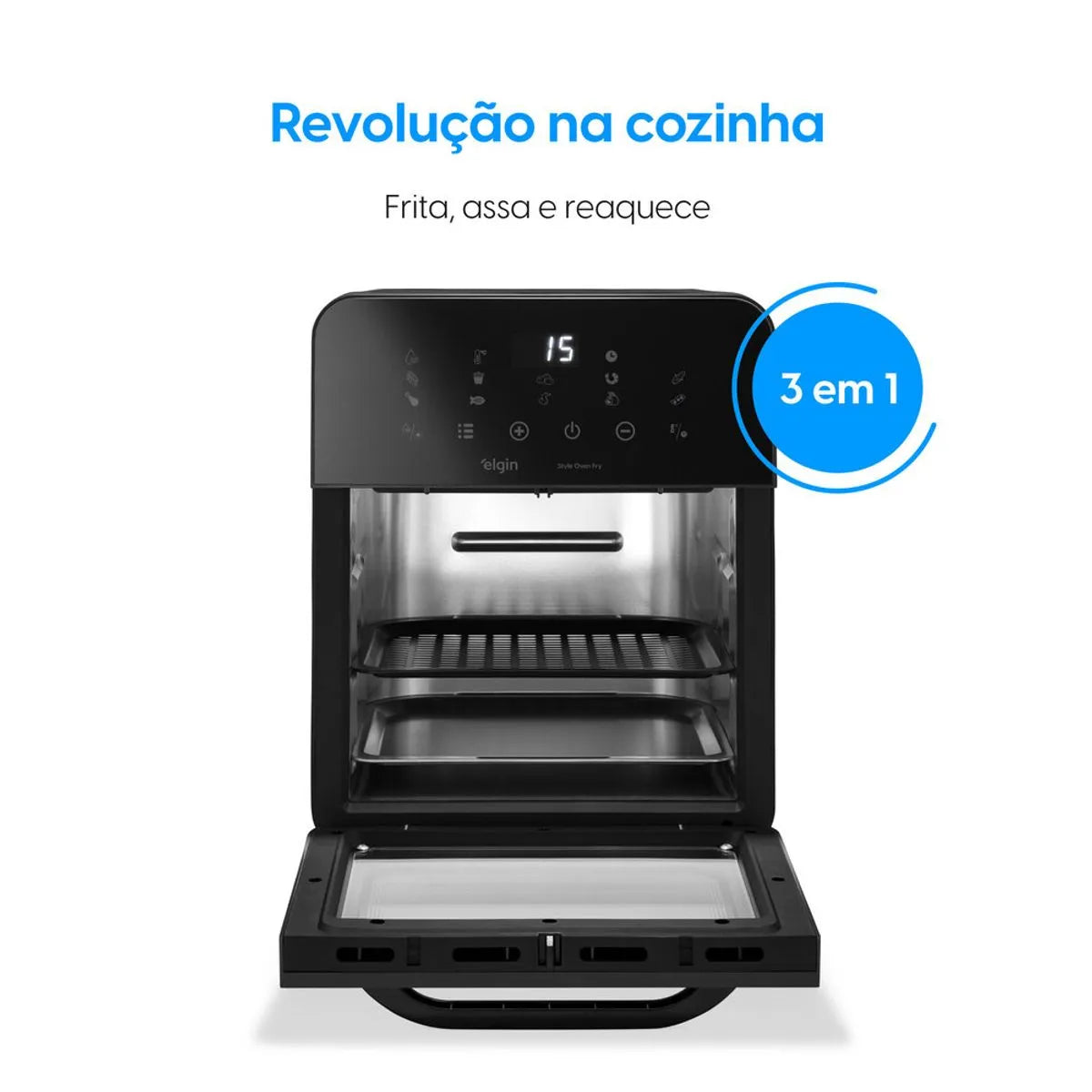 Fritadeira Air fryer Forno Style Oven Fry 10 Litros 220V 1.400W Grelha Removível com Painel Digital