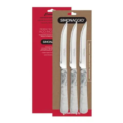 Faca para carne elementos 3 peças madreperola - SIMONAGGIO