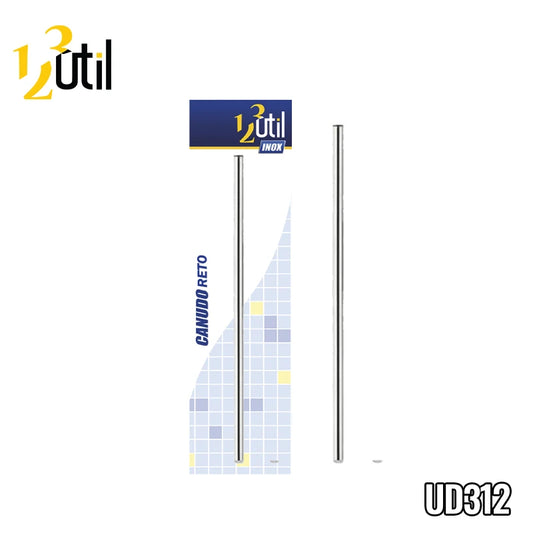 Canudo de aço inox reto 21,5cm