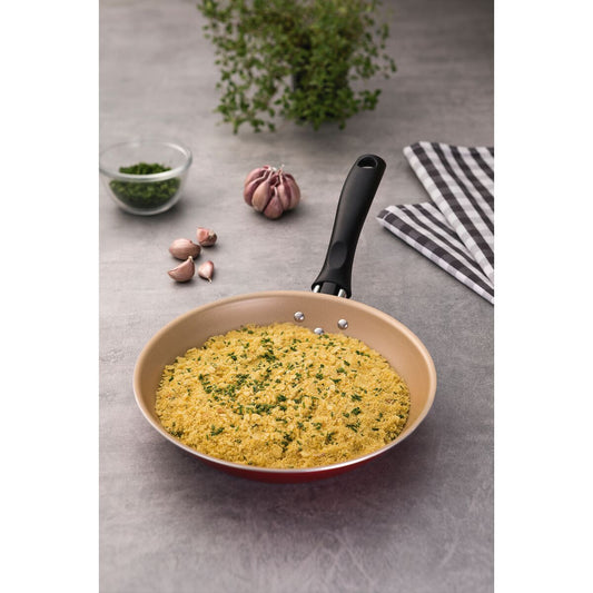 Frigideira Tramontina Turim em Alumínio com Revestimento Interno e Externo em Antiaderente Starflon Max Vermelha 22 cm 1 L