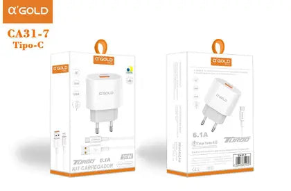 Kit Carregador Agold pro 30W 6.1 Tipo C CA31-7