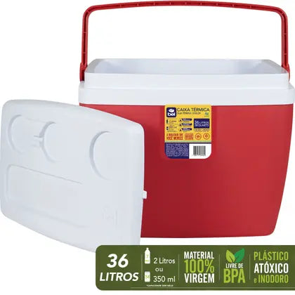 Caixa Térmica 36 Litros Vermelha Bel
