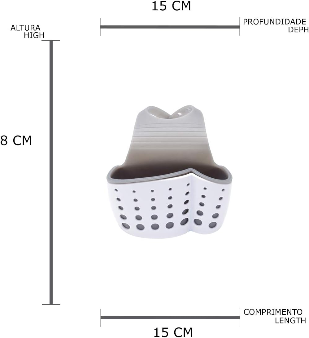 Suporte Multiuso P/banheiro De Plástico 15x18, 5cm Lyor Branco