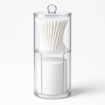 Porta Cotonete Camada Dupla C  Tampa Acrilico