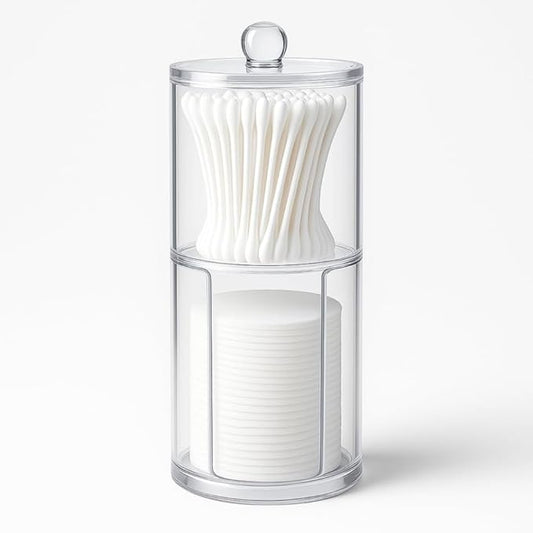 Porta Cotonete Camada Dupla C  Tampa Acrilico