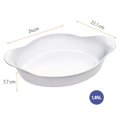 Assadeira Oval Branca Marinex Opaline de 1,85L