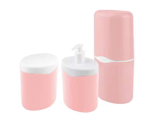 Kit Porta Escovas + Porta Sabonete Líquido + Porta Algodão Lummar