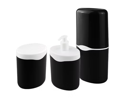 Kit Porta Escovas + Porta Sabonete Líquido + Porta Algodão Lummar