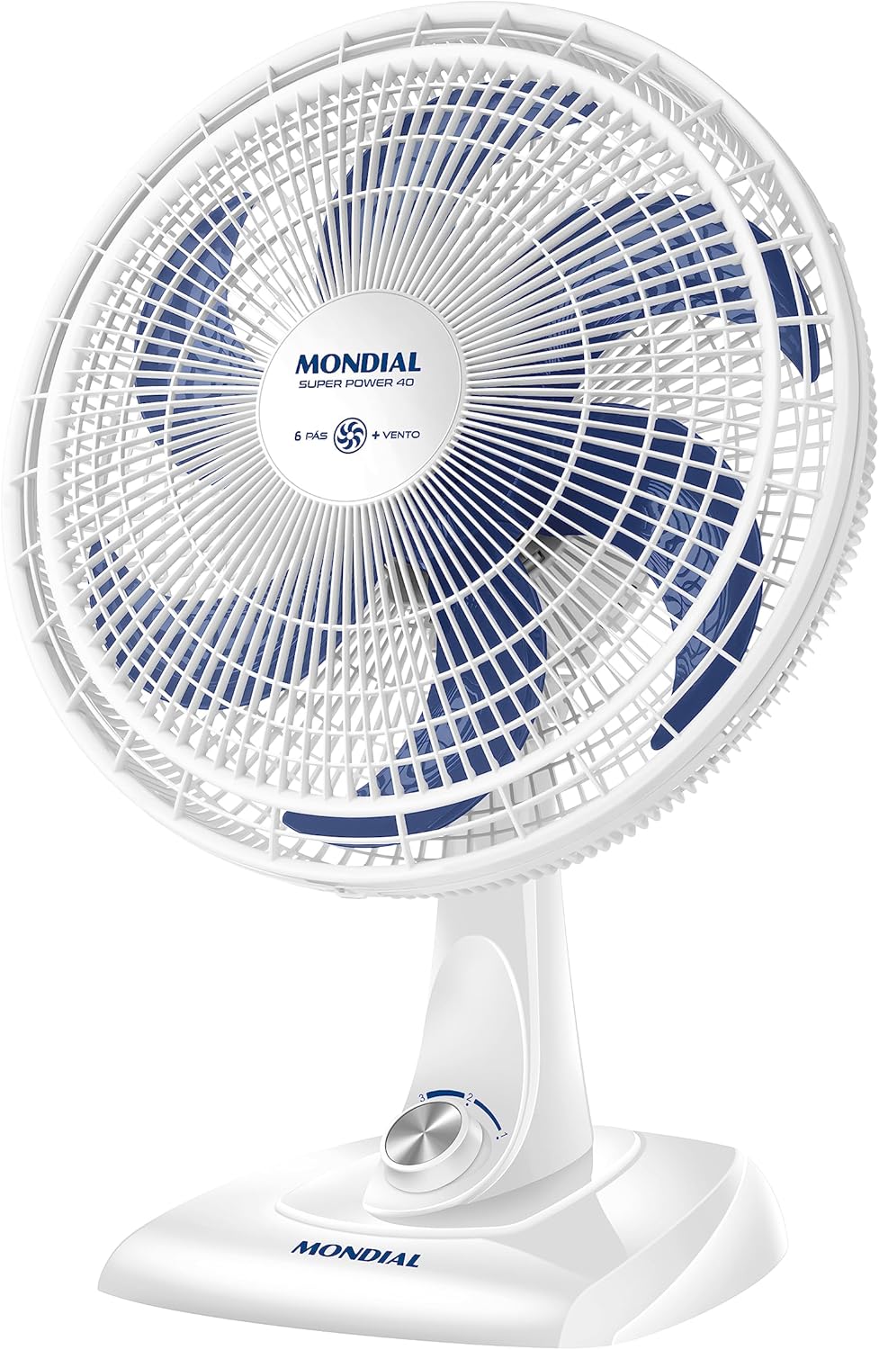 Ventilador de Mesa 40cm Super Power, Mondial, Branco/Azul, 140W, 220V - VSP-40-W