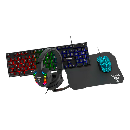 Combo Gamer Nightmare Candy - Teclado/Mouse/Headset/Mousepad-Clanm