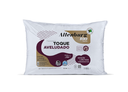 Travesseiro Toque Aveludado - 100 ANOS - BRANCO 48CM X 68CM