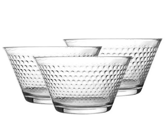 Jogo Tigelas de Vidro de Sobremesa 300ML Multiuso 3 Peças Bowl Pote de Vidro Útil Bazar