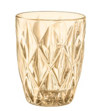 Conjunto 6 copos diamond de vidro âmbar 260ml