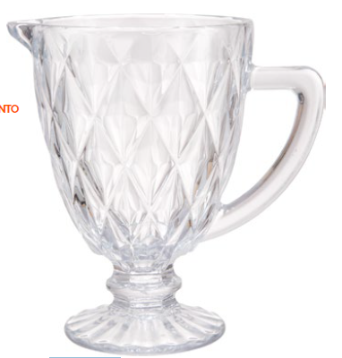 Jarra diamond vidro transparente 1LT