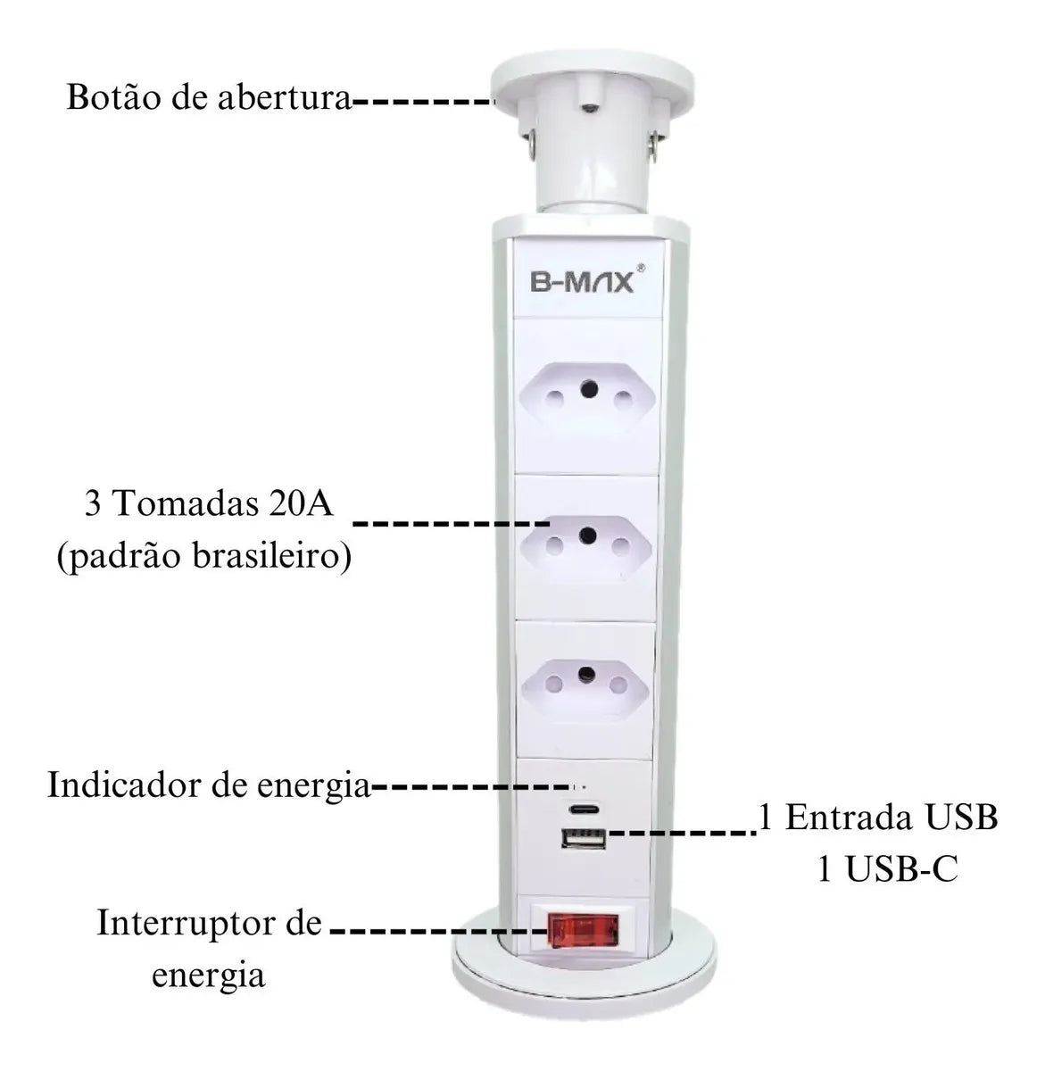 Torre Com 3 Tomadas Bm-8791A