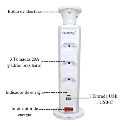 Torre Com 3 Tomadas Bm-8791A