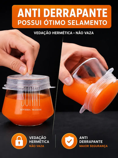 Jogo Tampas De Silicone C/ 6 Peças Ajustável Reutilizável