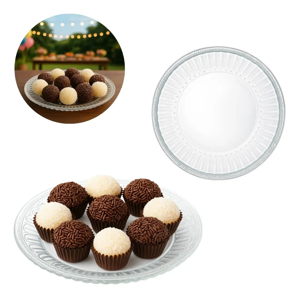 Prato Para Sobremesa de Cristal Ecologico Imperial 19,5CM