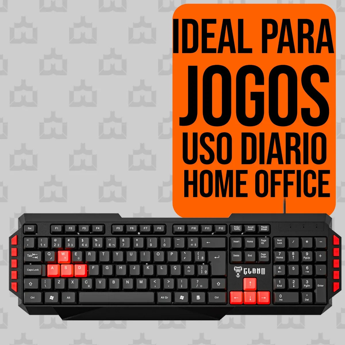 Teclado Mulimidia Gamer Red Keys USB Multilasar