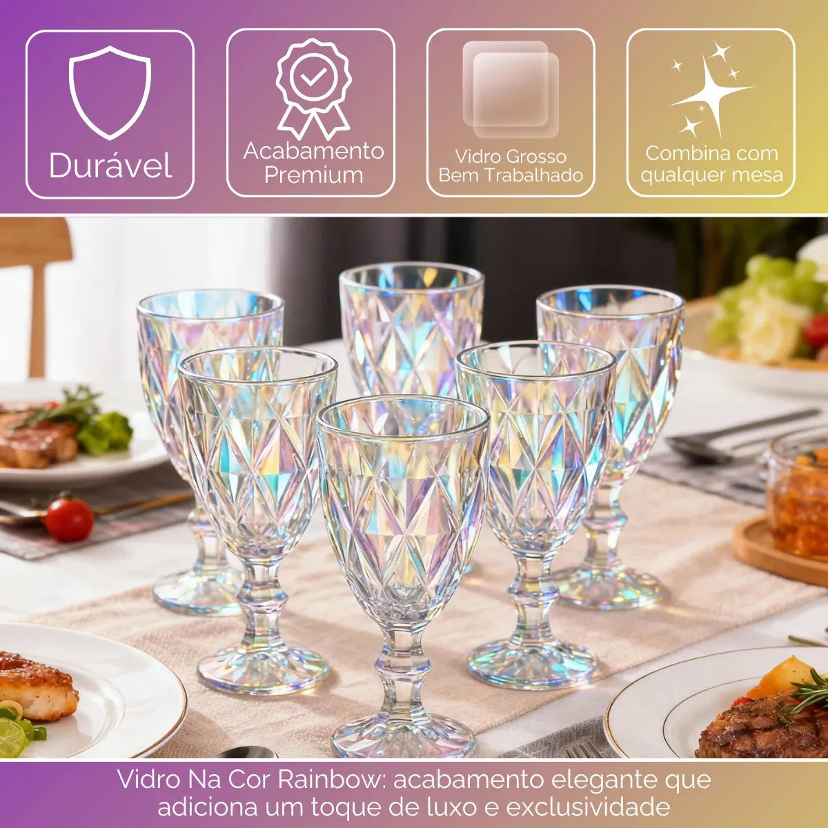 Conjunto Taças Florenza C/6 320ml Raibow