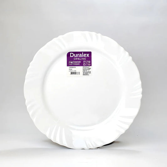 Prato Raso Opaline Pétala 25,5cm Redondo Duralex Vidro
