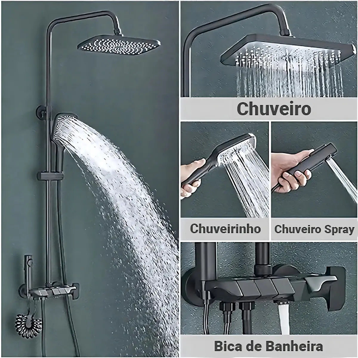Conjunto Chuveiro Com 4 Saídas Starmega Cromado