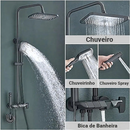 Conjunto Chuveiro Com 4 Saídas Starmega Cromado