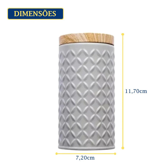 Lata organizadora cinza 11.8X7.5CM