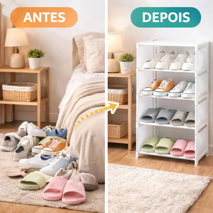 Sapateira Organizadora Em Metal 5 Prateleiras Para 8 Pares.