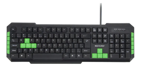 Tlecado Multimidia Gmaer Tlecas Verdes USB Multilaser