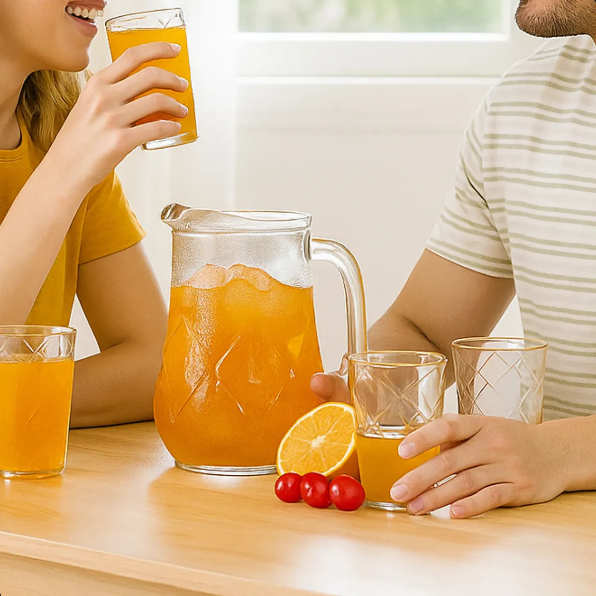 Conjunto Copos e Jarra, Maracatu, 5 Peças, Incolor, Nadir