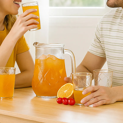 Conjunto Copos e Jarra, Maracatu, 5 Peças, Incolor, Nadir