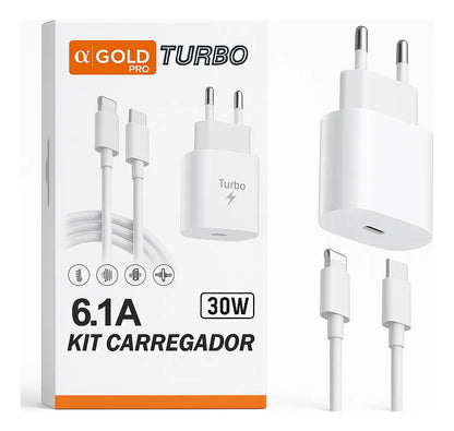 Kit Carregador Agold Pro 30W turbo USB-C