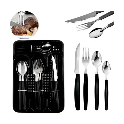 Faqueiro Florenza 25 Peças Preto