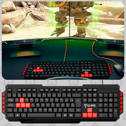 Teclado Mulimidia Gamer Red Keys USB Multilasar