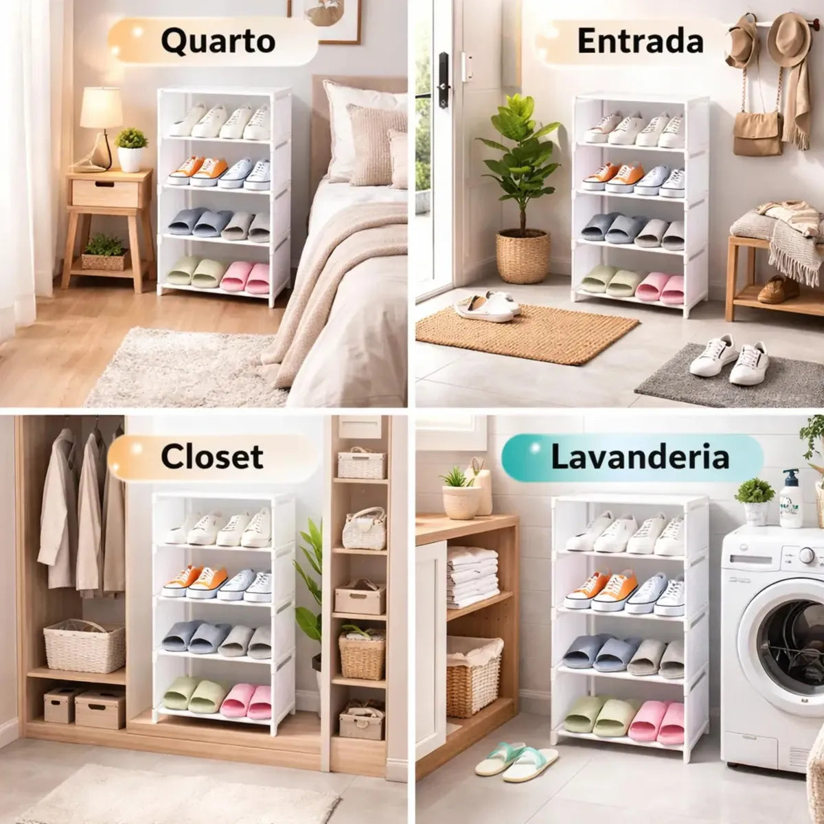 Sapateira Organizadora Em Metal 5 Prateleiras Para 8 Pares.