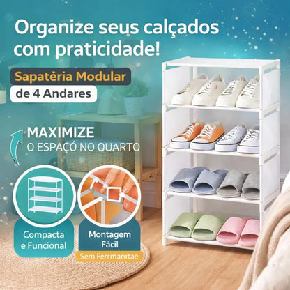 Sapateira Organizadora Em Metal 5 Prateleiras Para 8 Pares.