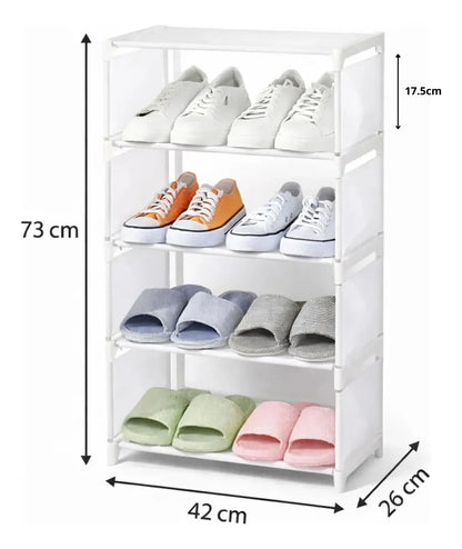 Sapateira Organizadora Em Metal 5 Prateleiras Para 8 Pares.