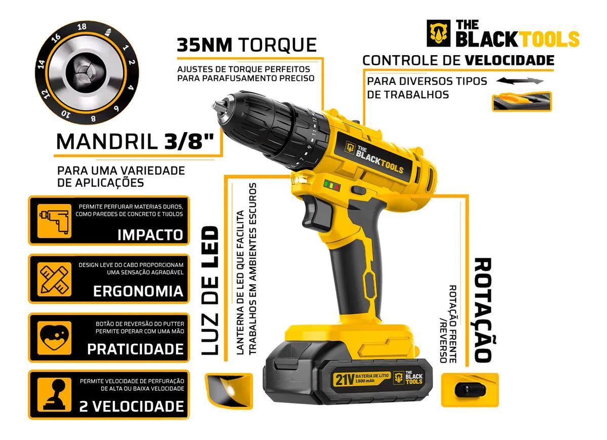 Parafusadeira furadeira bivolt c acess